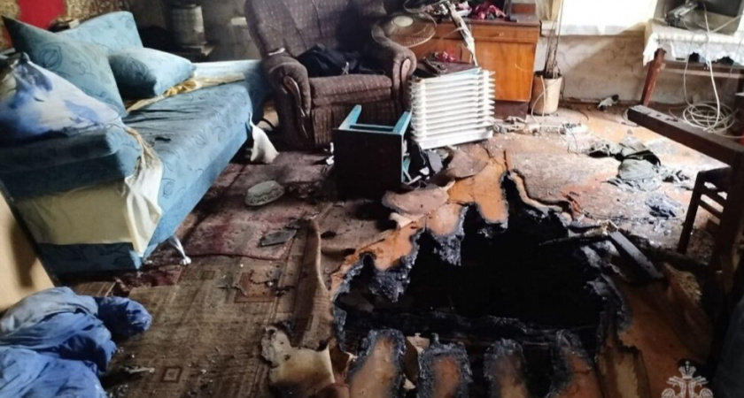 В селе Ульянино при пожаре погиб 65-летний мужчина