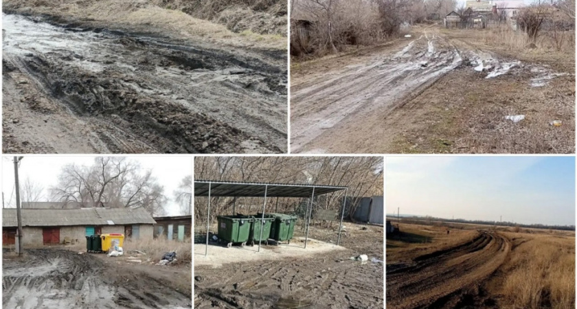 Мусоровозы не могут проехать по размытым дорогам в Саратовской области
