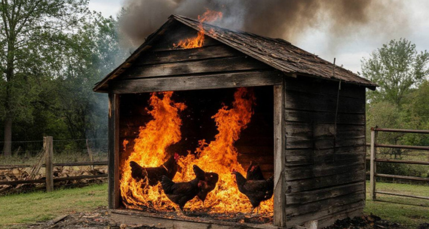 Пожар в Ивантеевском районе унес жизни 30 кур