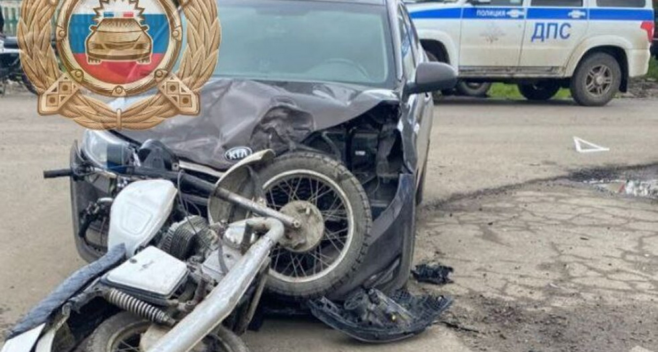 14-летний мотоциклист госпитализирован после столкновения с Kia Rio в Екатериновке