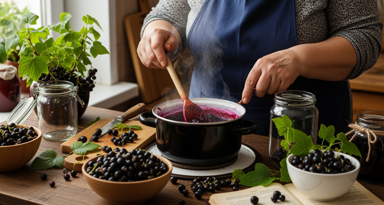 Проверила - вкуснее нет: варенье из черной смородины по старинному рецепту. Перетертая смородина - не то, пятиминутка - тоже не то