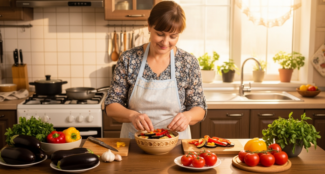 Салат из баклажанов и перца — обалденная вкуснятина, которую стоит попробовать хотя бы раз: домашние в восторге