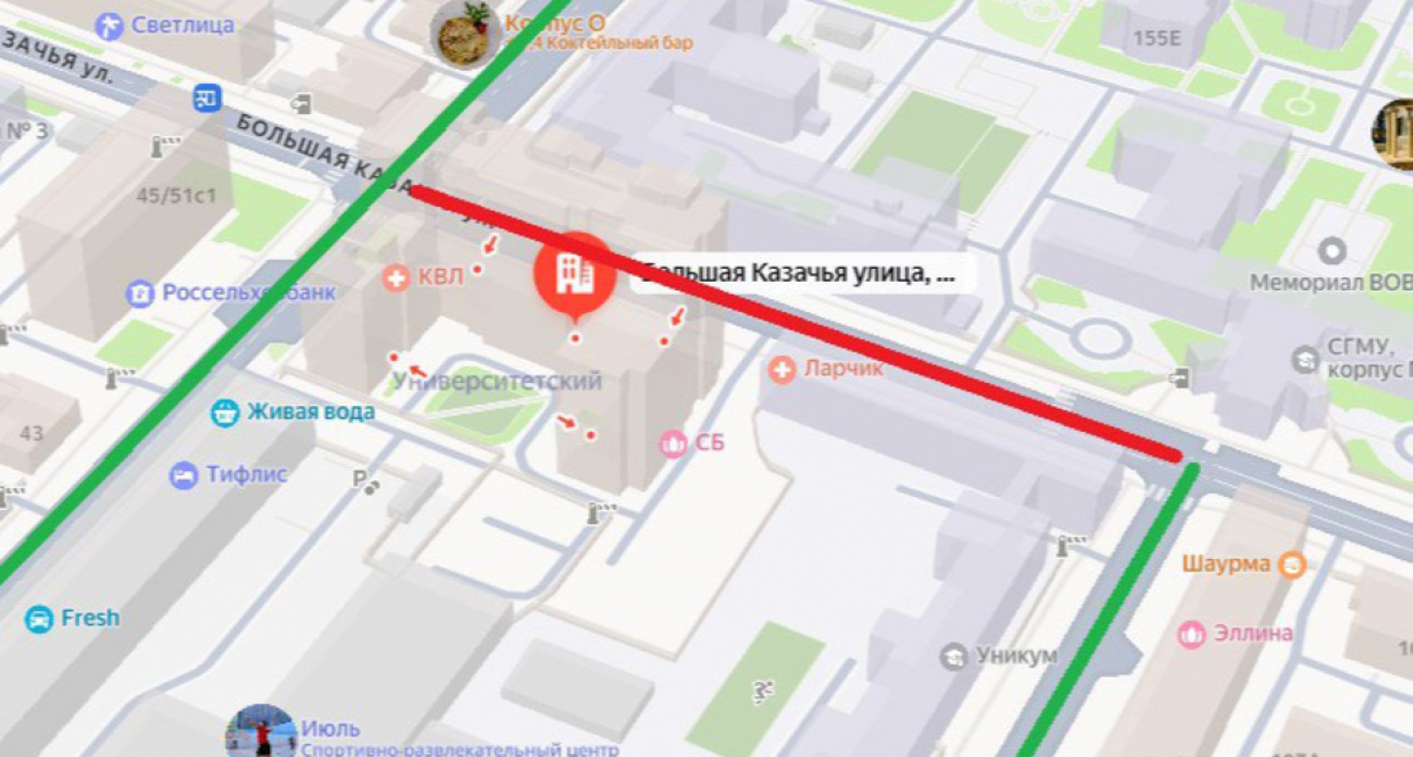 На неделю перекрыли Большую Казачью в центре Саратова из-за аварийного ремонта теплосети