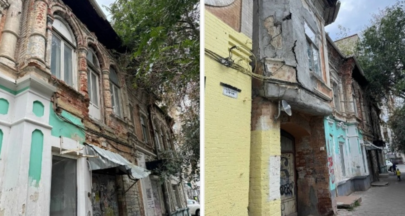 Аварийный дом сестер Ленина три года сыплет кирпичами на школьников в центре Саратова