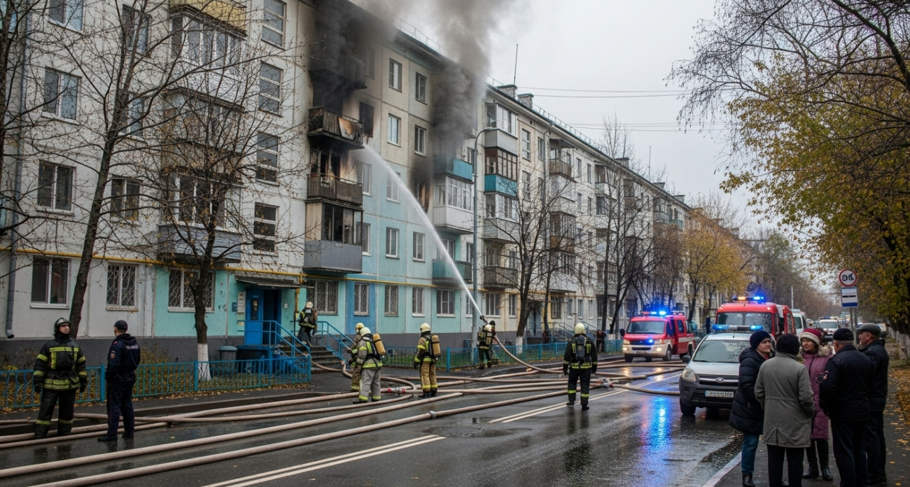 Пьяный поджигатель с бутылкой бензина едва не убил рабочего в девятиэтажке Саратова
