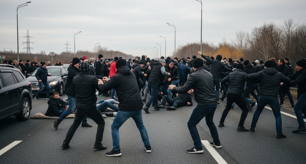 Болельщики "Волги" и "Сокола" устроили массовую драку на федеральной трассе: 30 задержанных, возбуждено уголовное дело