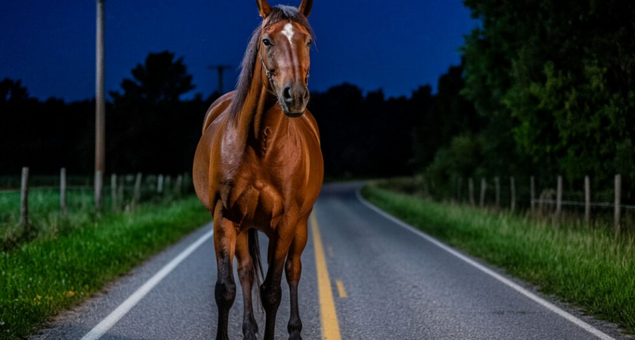 Ночная авария в Озинском районе: 43-летний водитель "Лады Весты" сбил лошадь и попал в больницу