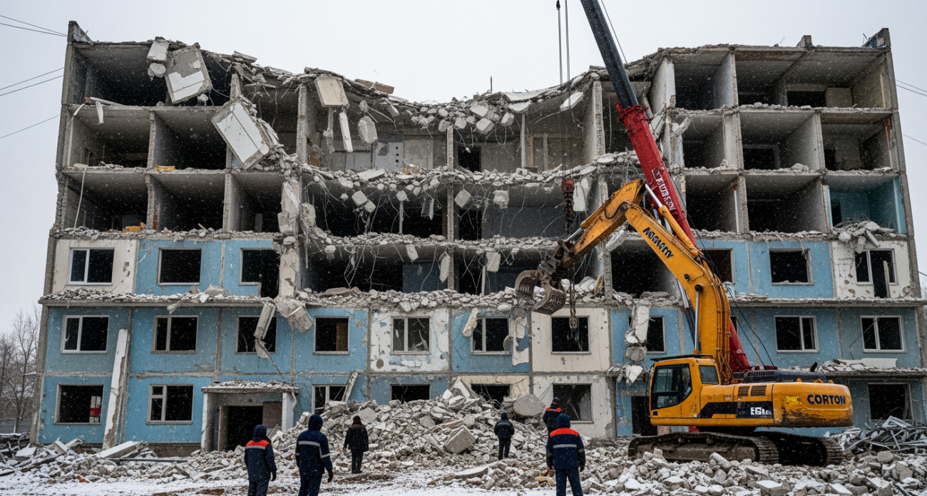 Демонтаж дома после взрыва в Саратове, где погибли 7 человек, затянулся до декабря из-за погоды