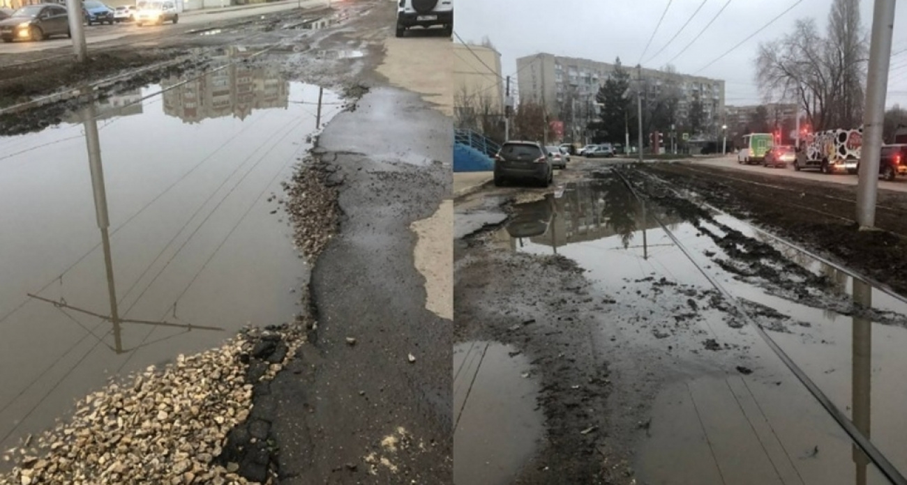 Трамваи сходят с рельс": маршрут №10 в Агафоновке превратился в болото, где "может случиться трагедия