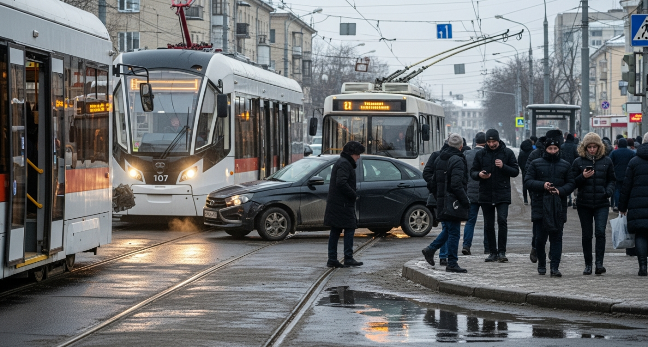 ДТП на пересечении Астраханской и Вавилова парализовало четыре маршрута электротранспорта в Саратове