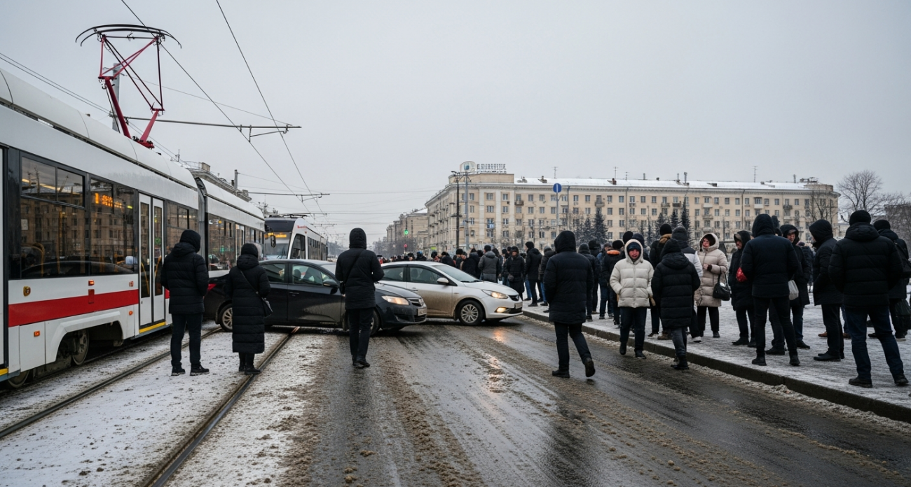 ДТП парализовало центр Саратова: троллейбусы встали в час пик на площади Ленина