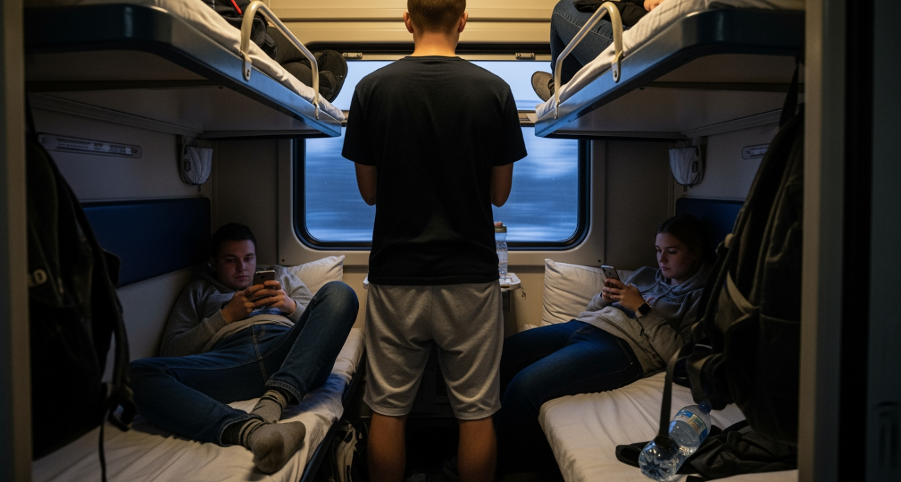 В купе поезда нащупала под одеялом чужую руку: повернулась и встретила смущенный взгляд соседки