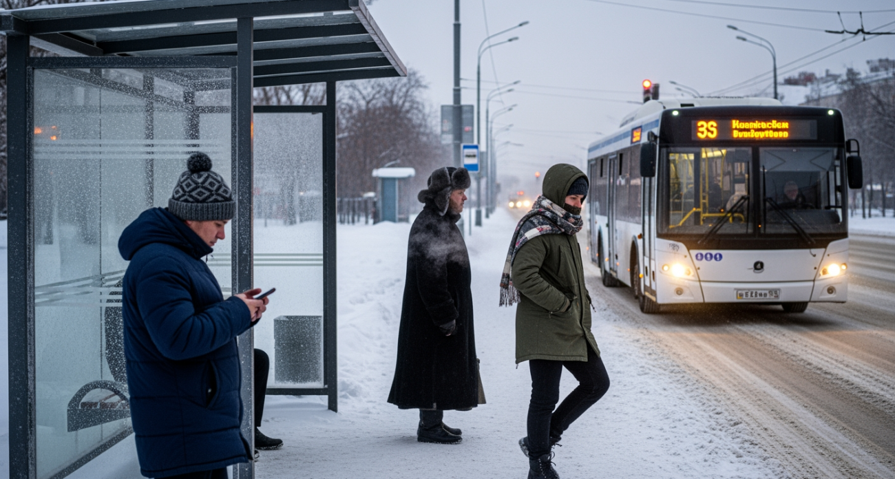 В сильные морозы на дороги выпустили резервные автобусы Саратова