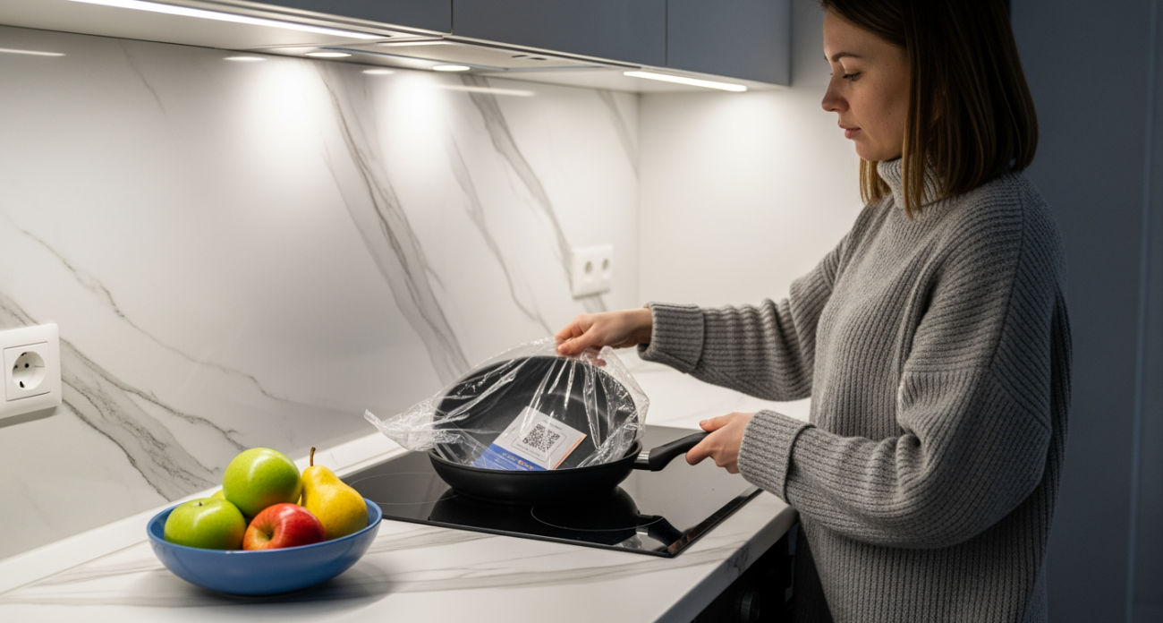 Засунул противень в пакет из полиэтилена — грязь осыпалась сама, теперь блеск как новенький