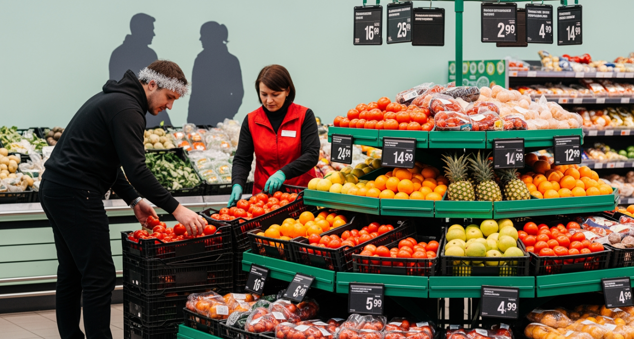 День открытий: 2 января люди уже ждали в очереди за редкими деликатесами в Ермолино