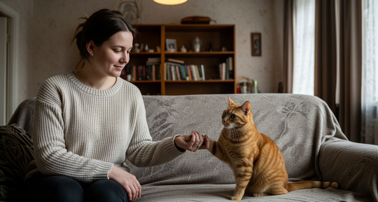 Что означает, когда кошка касается вас лапой: истинные мотивы