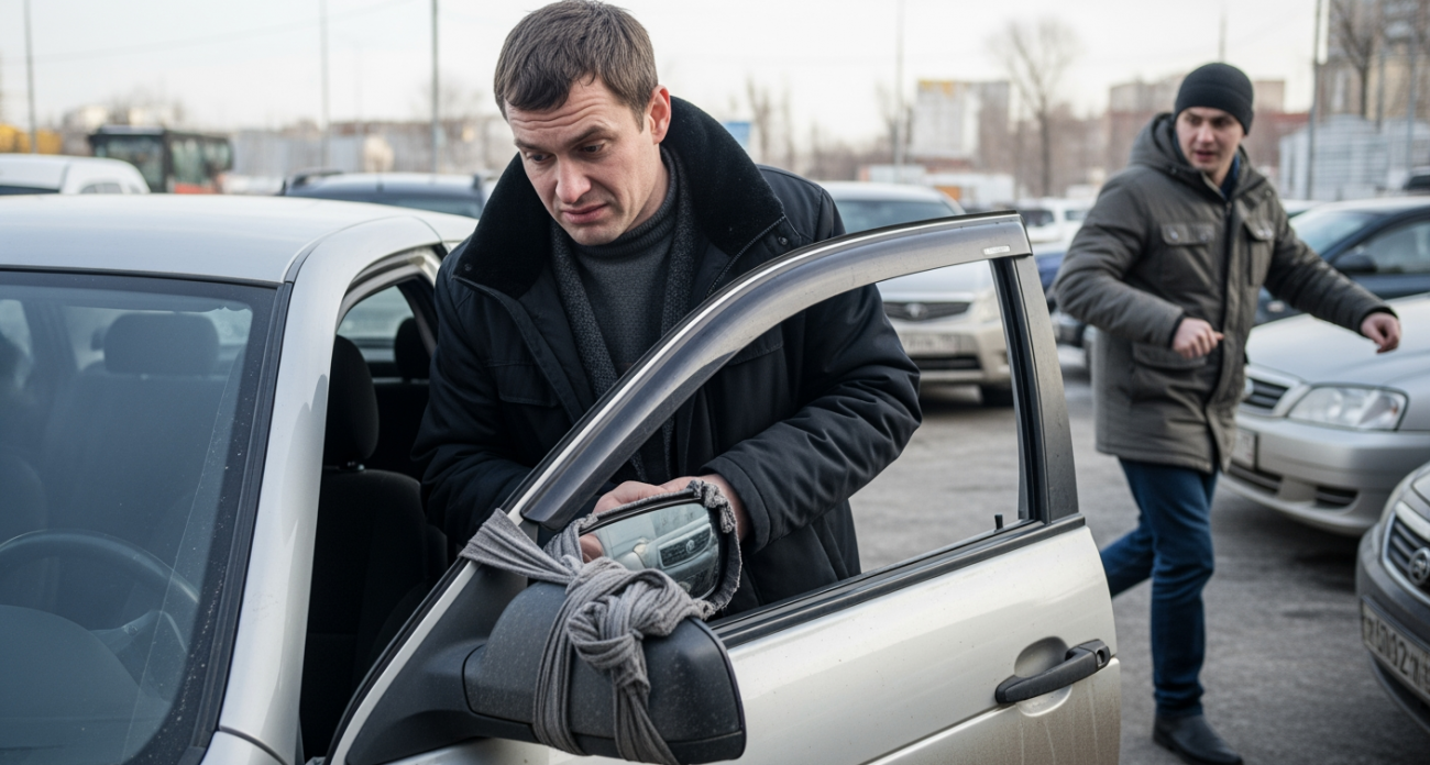 Грязная тряпка на стекле машины — новый трюк аферистов, который срабатывает в 9 из 10 случаев