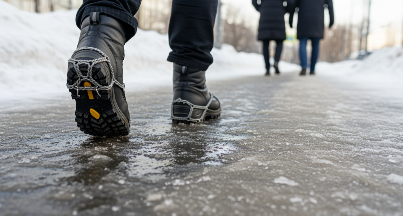 Применяю бабушкин лайфхак с солью - по льду хожу как по асфальту всю зиму