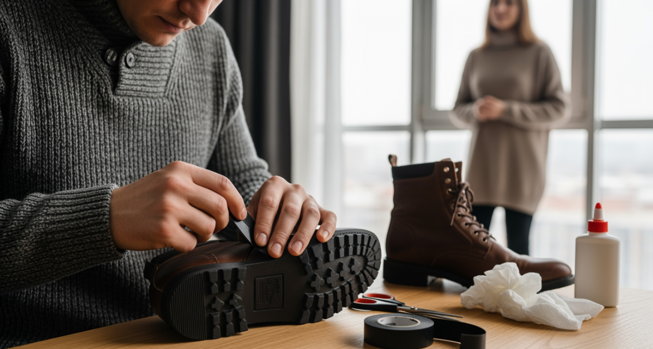 Супруга без ума от этого трюка: всего 3 минуты, чтобы зимняя обувь больше не скользила - проверено на практике