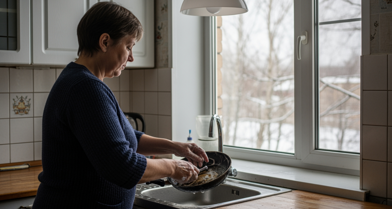 Бабушкин секрет чистоты: засыпаю всего два пакетика в горячую воду и протираю сковородки - жир растворяется мгновенно