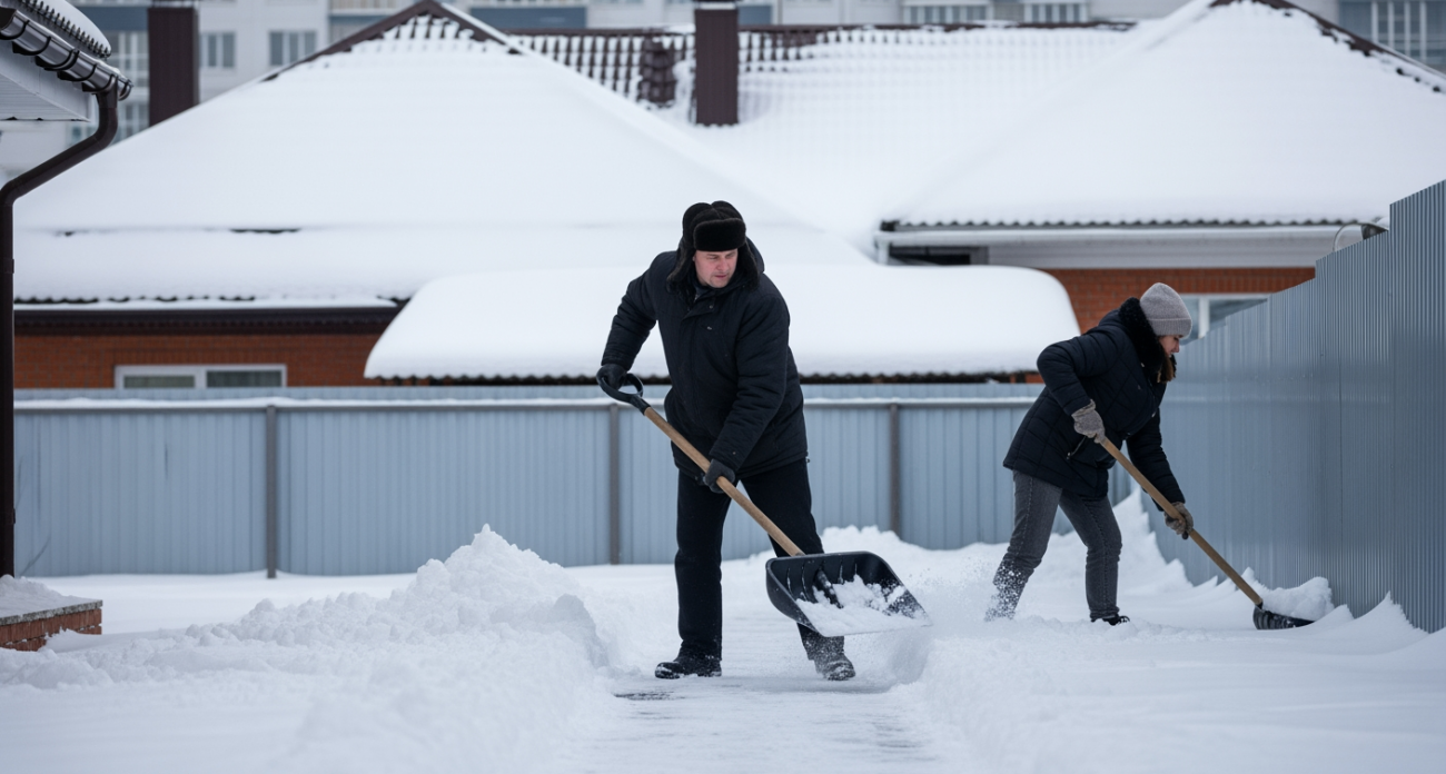 Секретная хитрость дворников: наношу это средство на лопату и снег скатывается как по маслу, а руки не устают