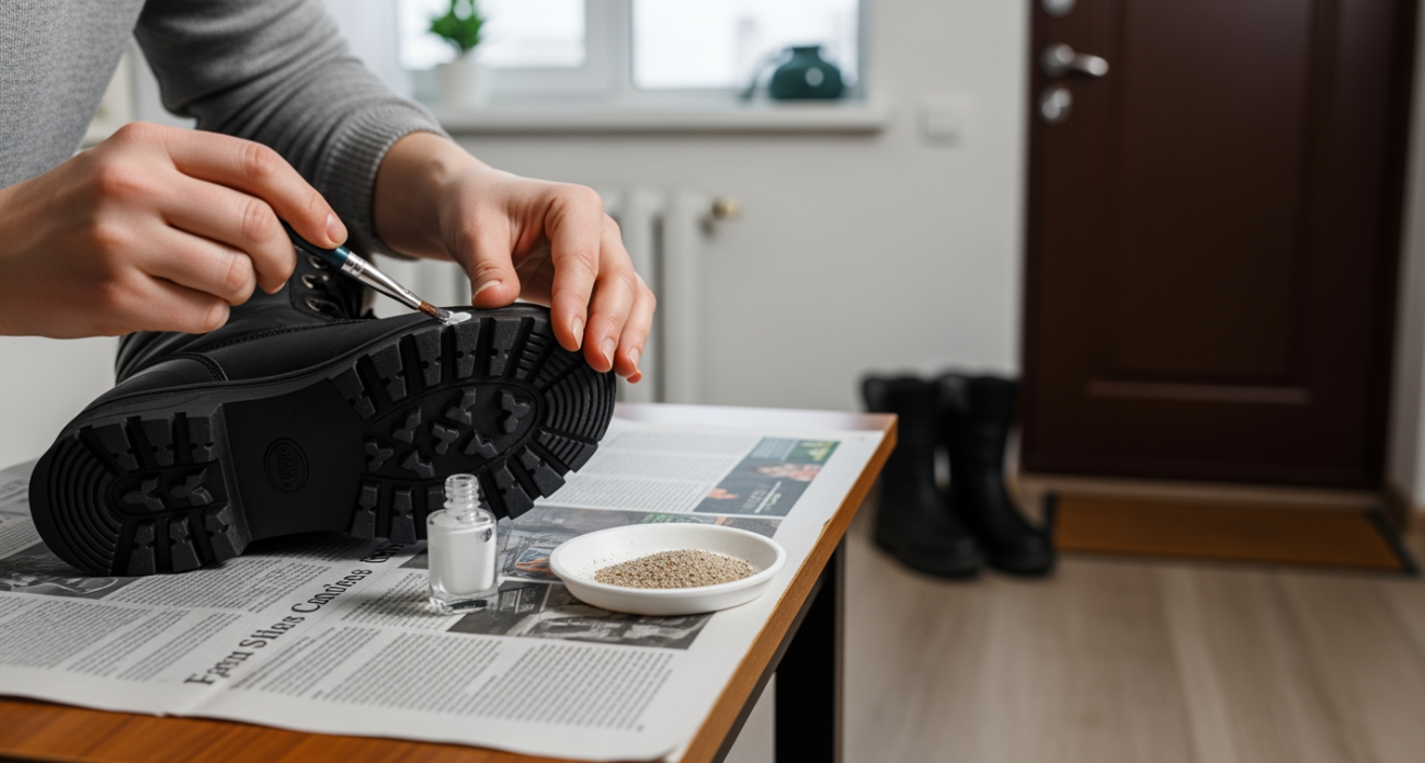 Простой трюк с обычной кисточкой превращает любую обувь в нескользящую даже на зимнем льду