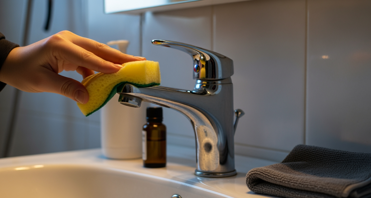 Простой трюк с губкой превращает грязную ванну в зеркальную поверхность всего за 5 минут без единой капли химии