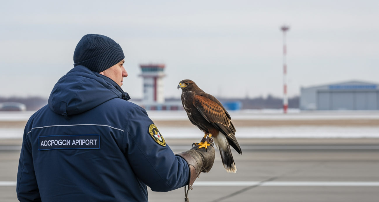 Пернатый спецназ в Саратове: три обученных хищника охраняют 15-километровую зону аэропорта Гагарин от птичьих стай
