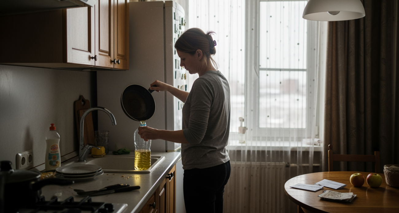 Мало кто знает правильное место для отработанного масла после жарки, а ведь это может спасти вашу сантехнику