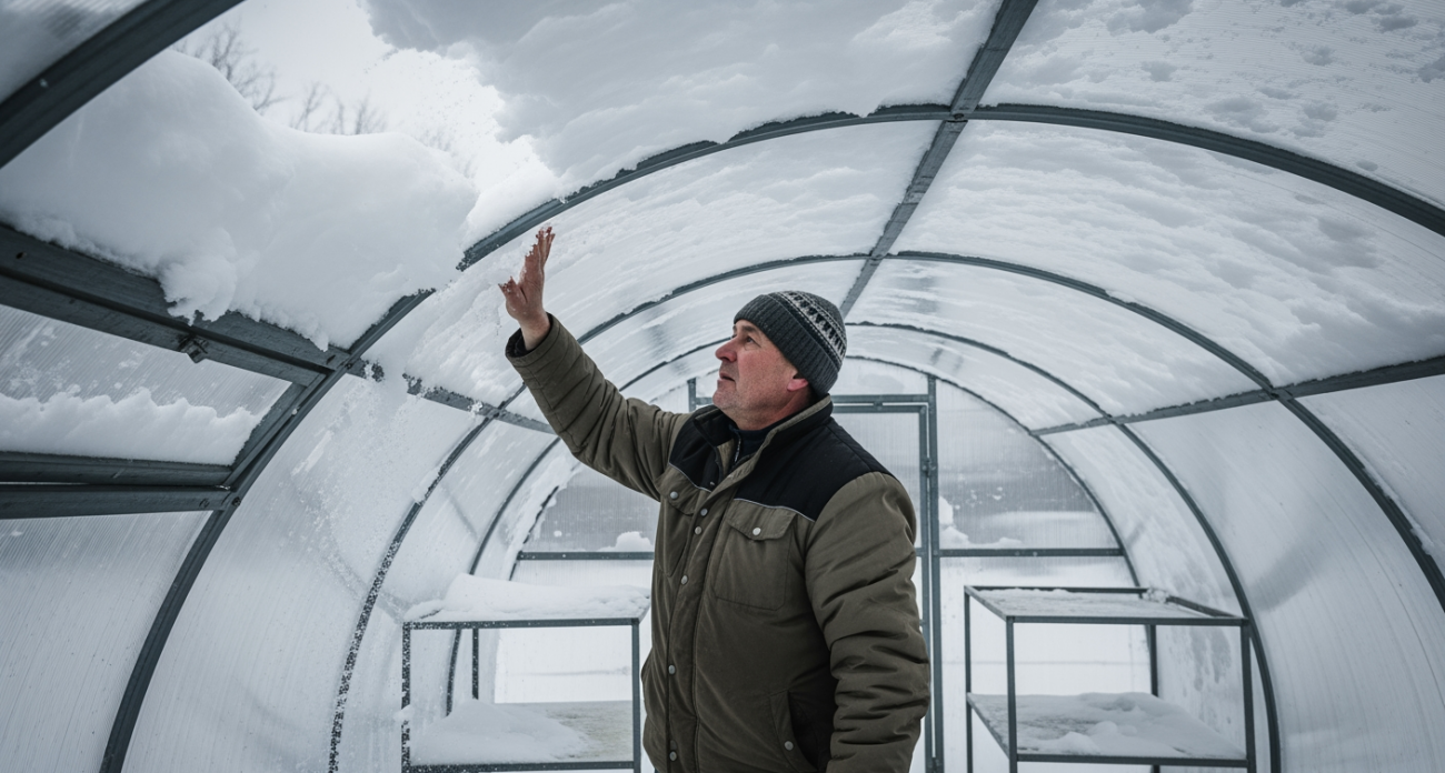 Старый трюк с очисткой теплицы от снега за минуту без лопаты — почему его скрывают от дачников