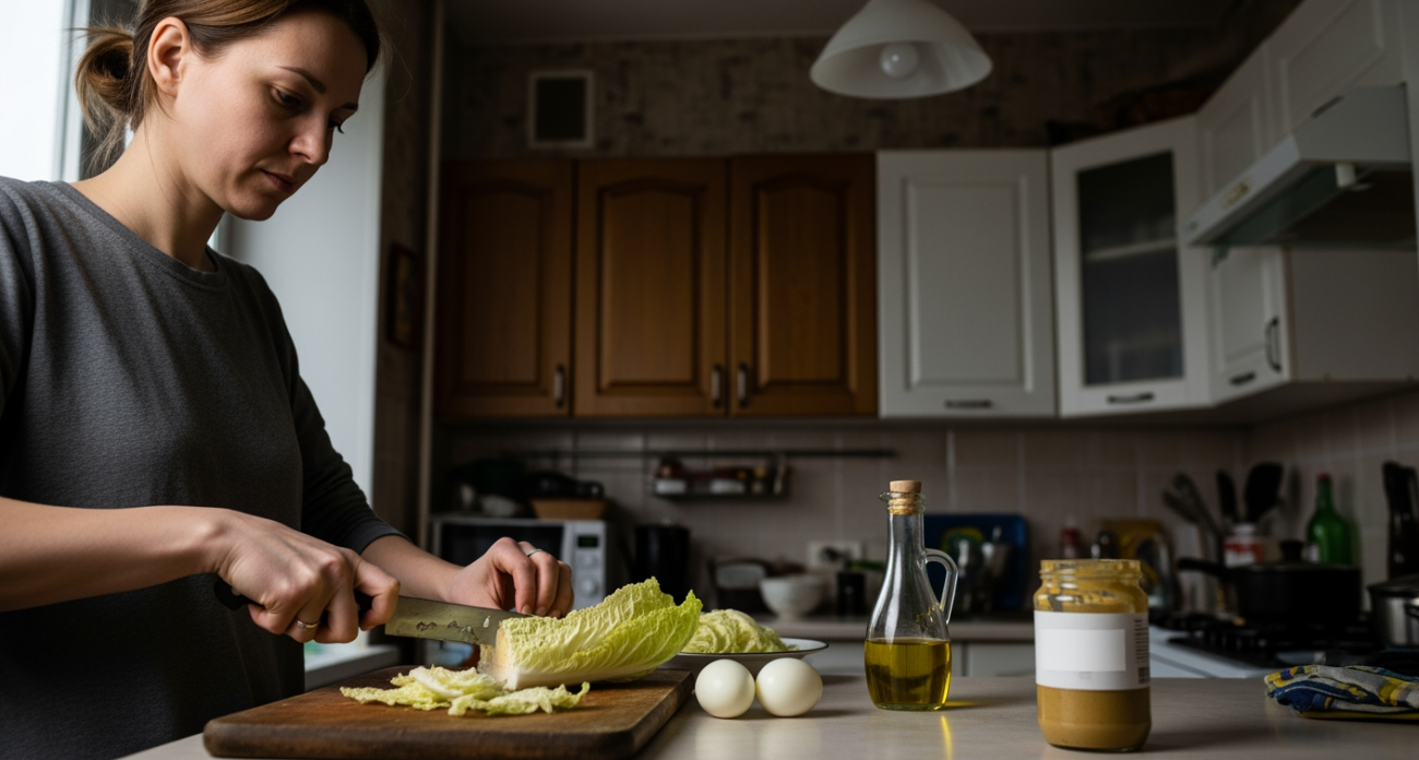 Капуста и яйца за копейки превращаются в салат который съедается быстрее чем готовится