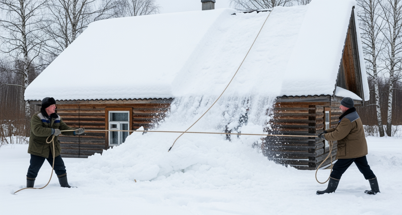 Забудьте про риск и травмы: 5 безопасных методов очистки крыши от снега без подъема наверх