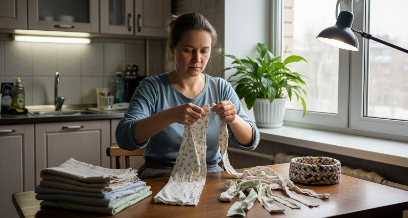 Из старых простыней делаю нужные вещи для дома быстрее чем за четверть часа