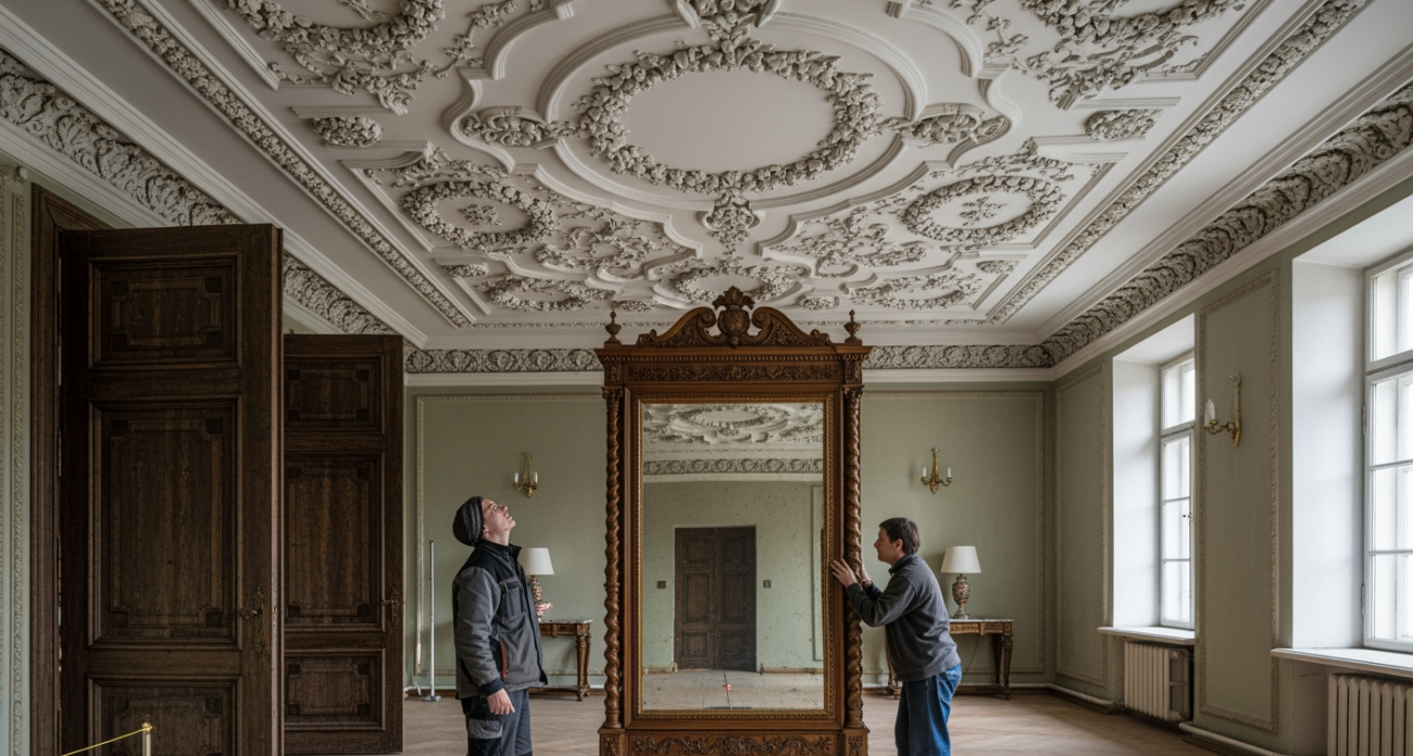 Затейливую лепнину и уникальное зеркало в особняке Шерстобитовых взяли под госохрану