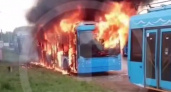 В Саратове сгорел троллейбус в депо