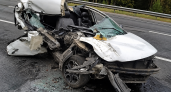 На трассе у Вольска Kia Cerato столкнулась с фурой, водитель в больнице