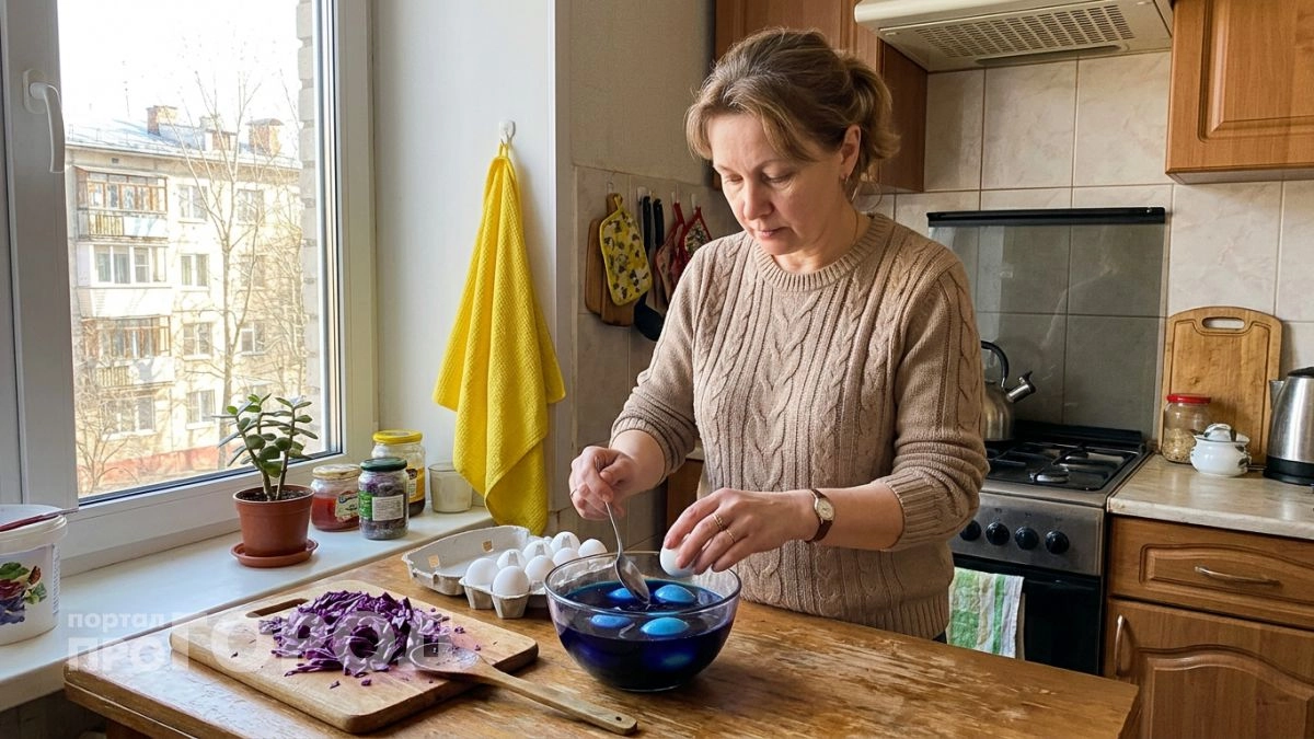 Один овощ из холодильника — и яйца на Пасху выглядят как галактика без химии