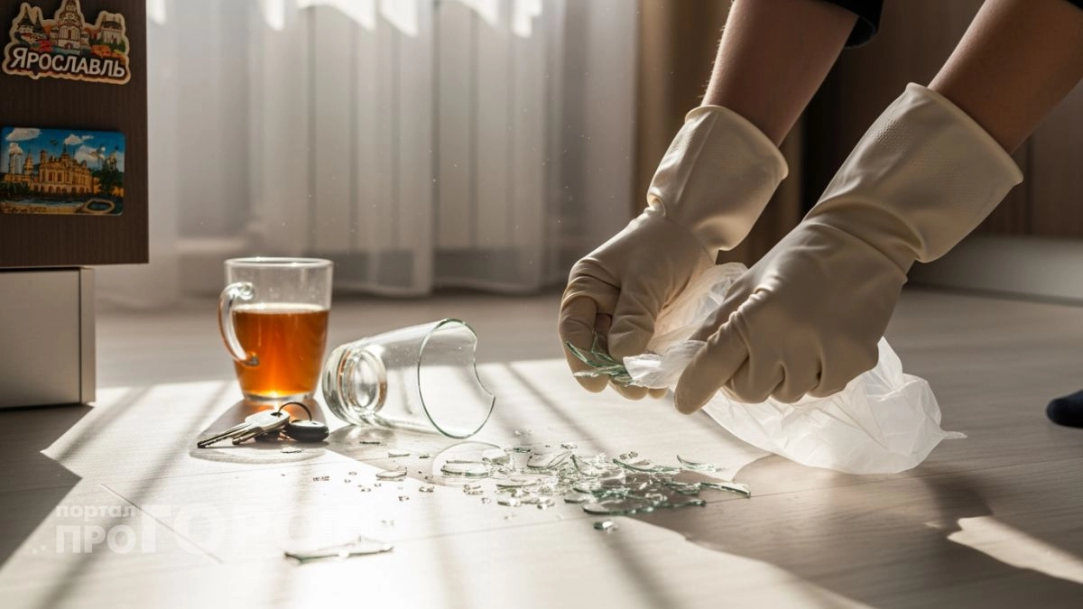 Разбитое стекло собираю за пять минут обычным пакетом — ни одного пореза и пылесос не нужен