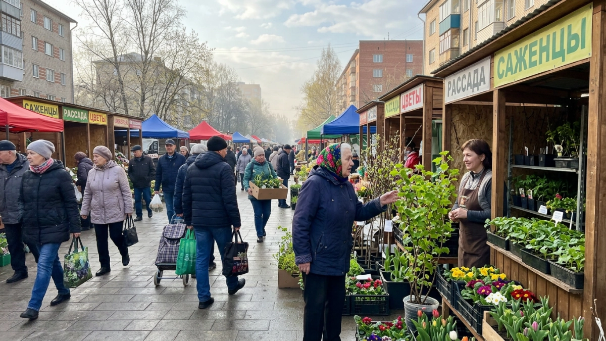 В Саратове с 1 апреля открылись сезонные ярмарки с саженцами и рассадой