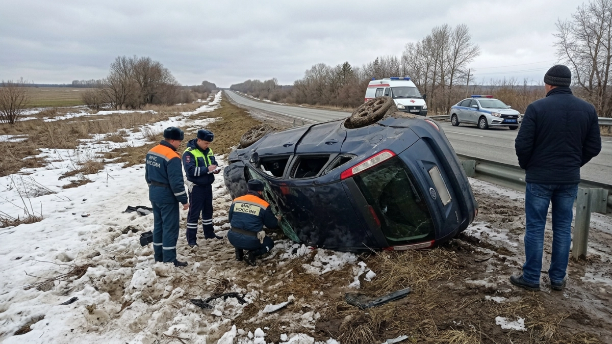 Под Саратовом перевернулся Ford: трое пострадавших госпитализированы