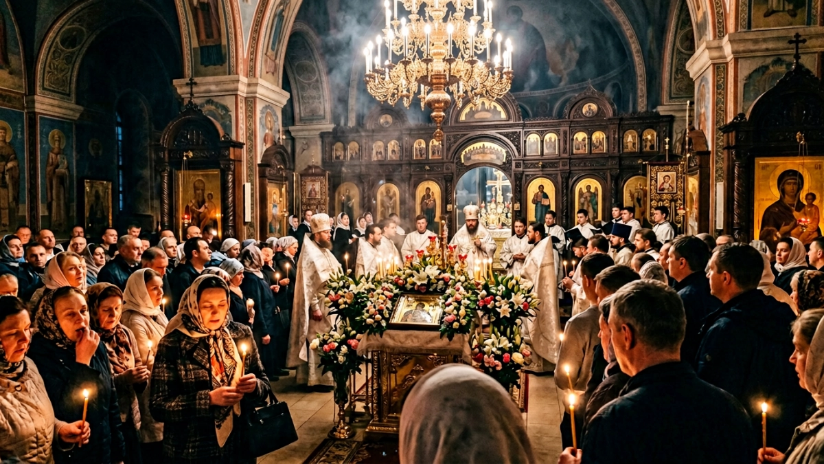 Пасхальное богослужение в Покровском соборе: Евангелие на десяти языках