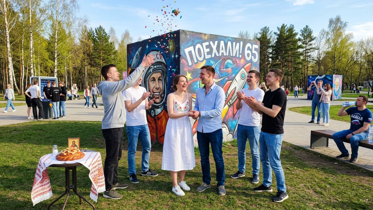 На фестивале «Наследие Гагарина» в Саратове сыграли «космическую» свадьбу