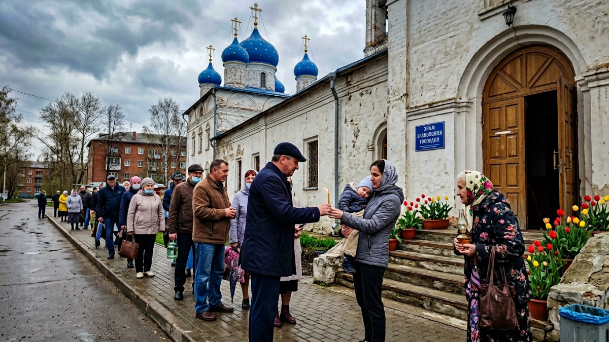 Благодатный огонь из Иерусалима доставили в храм Аркадака