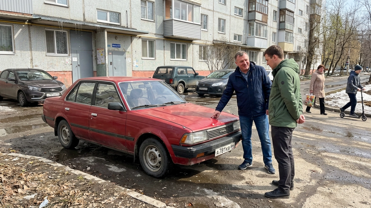 В Саратове продают Toyota Corona 1980 года с велюром и деревянным рулём