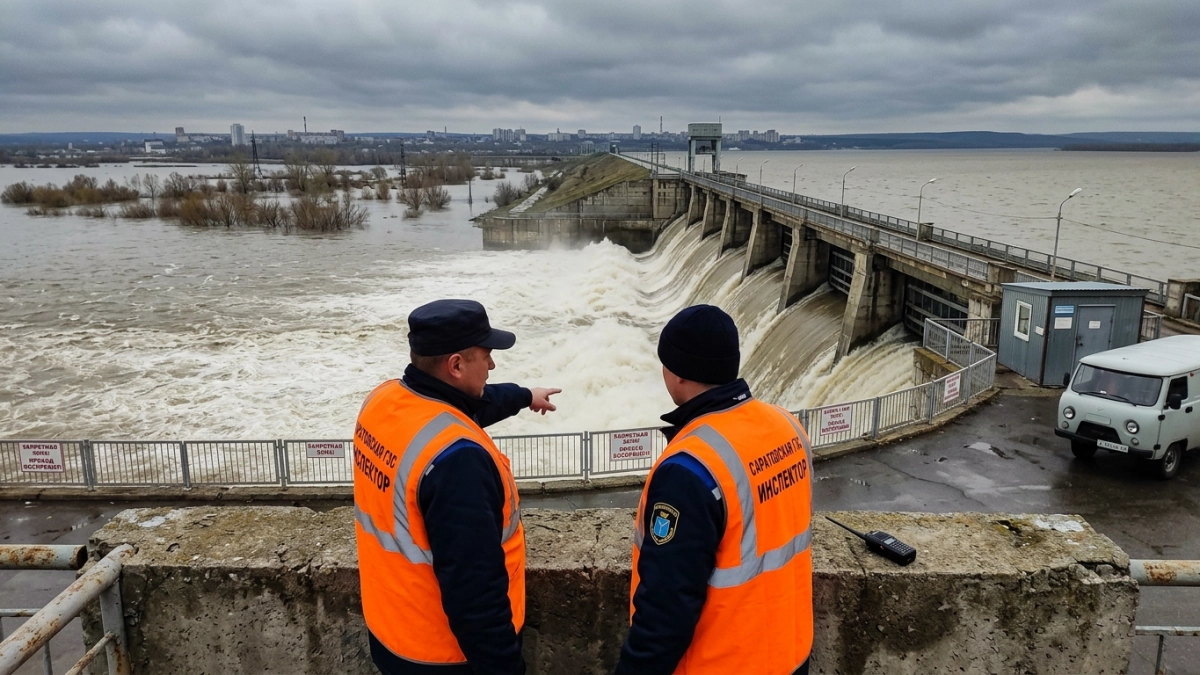 На Саратовской ГЭС открыли глубинные водосбросы: пик паводка ждут на этой неделе