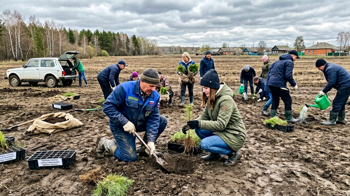 Две тысячи сосен высадили под Аткарском в рамках лесоклиматического проекта
