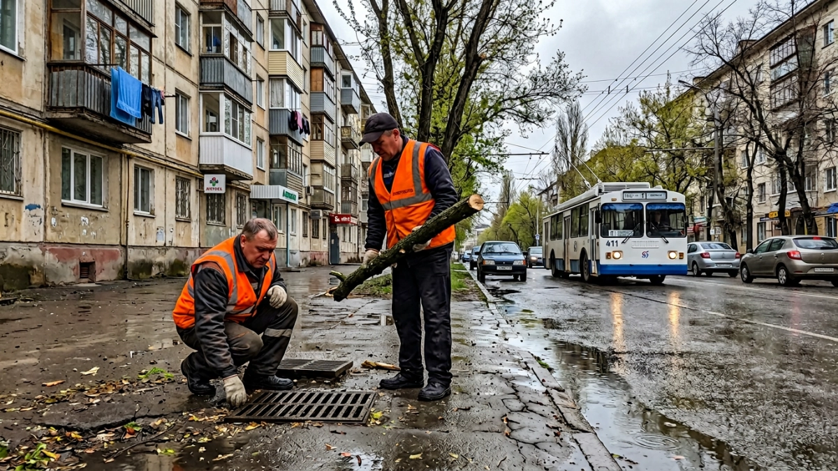 Ливень в Саратове прервал движение троллейбусов и затопил улицы