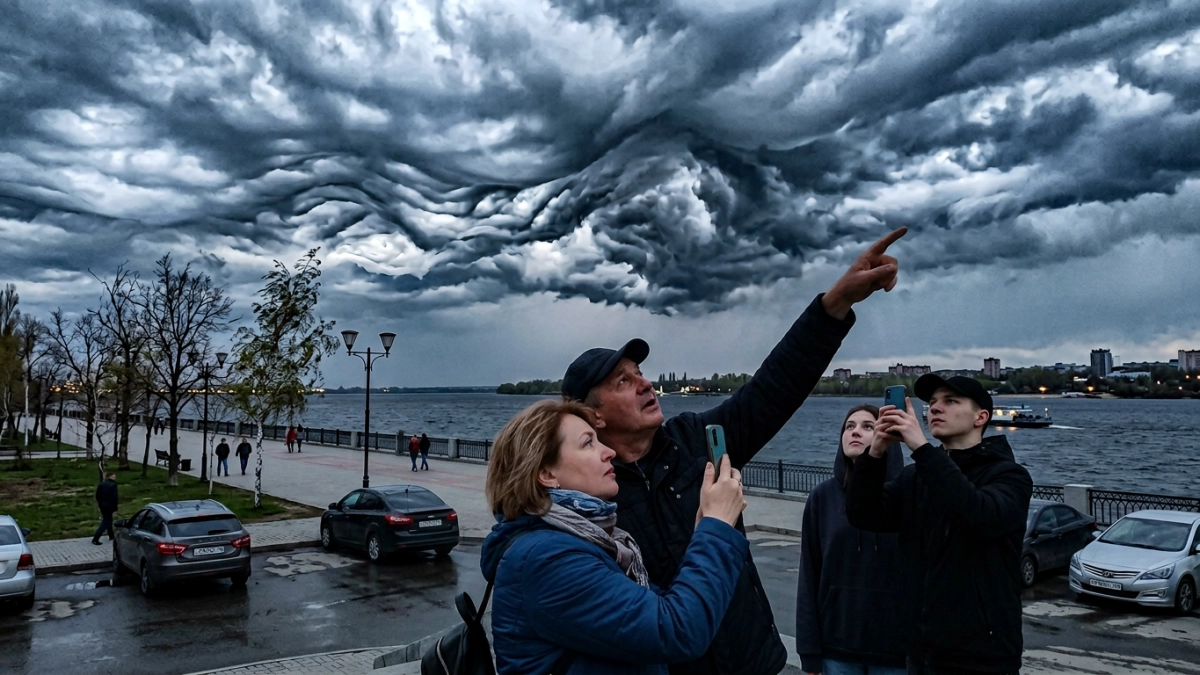 Над Волгой в Саратове заметили облака asperitas — «бурное море» в небе
