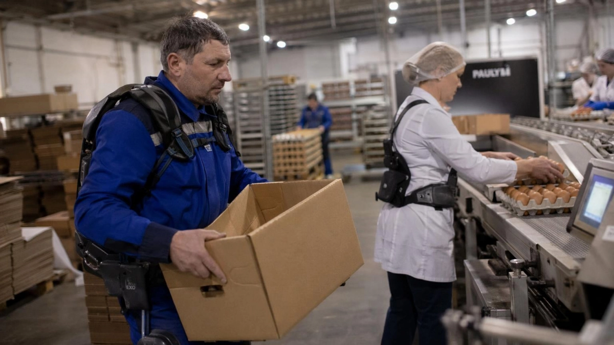 Саратовская птицефабрика повысила производительность на 40% с помощью экзоскелетов