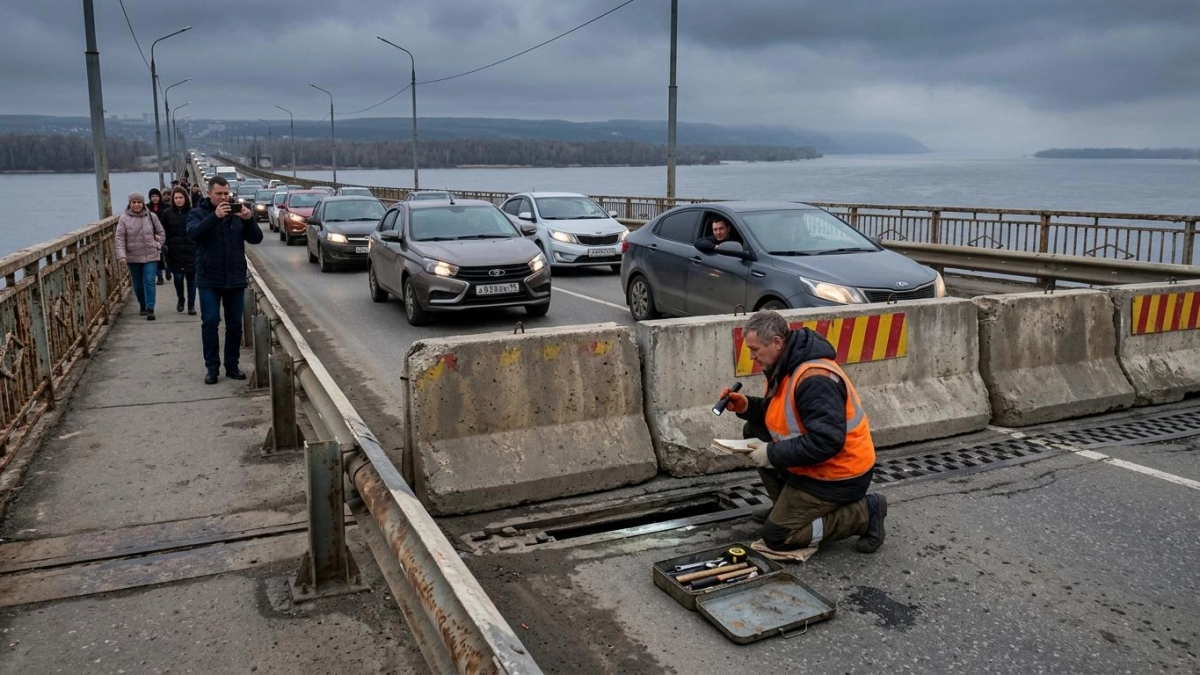 На волжском мосту у Пристанного нашли аварийно-опасные дефекты